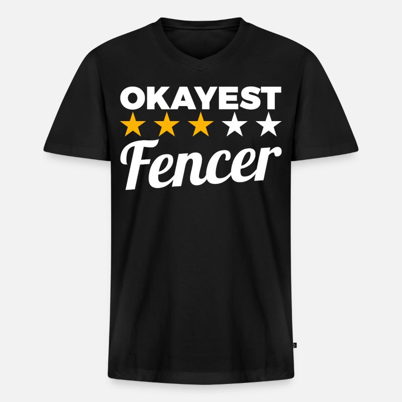 Bester Fechter - Männer Premium Bio T-Shirt mit V-Ausschnitt - Schwarz