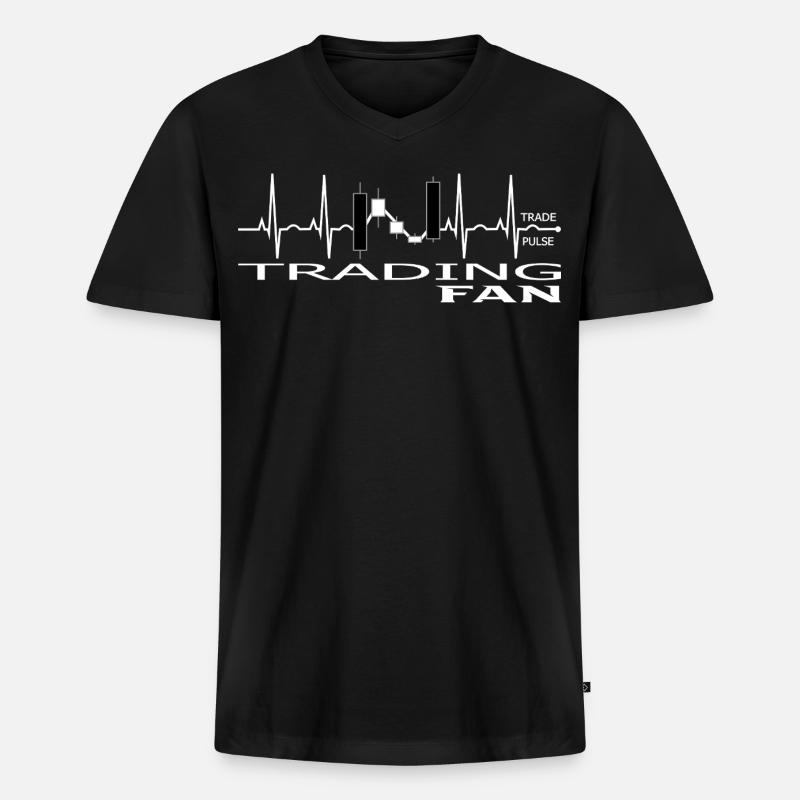 Pulse Trading Chart Design - Männer Premium Bio T-Shirt mit V-Ausschnitt - Schwarz