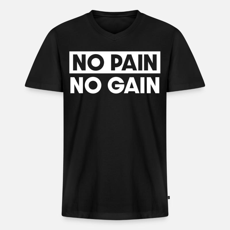Ohne Fleiß kein Preis - Männer Premium Bio T-Shirt mit V-Ausschnitt - Schwarz