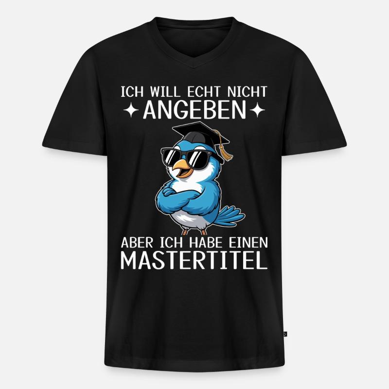 Master Abschluss geschafft - Mastertitel - Männer Premium Bio T-Shirt mit V-Ausschnitt - Schwarz
