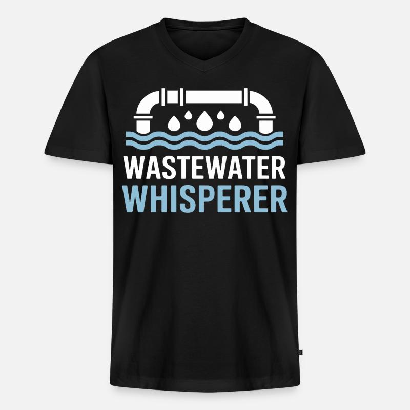 Abwasserflüsterer - Wasseraufbereitung - Männer Premium Bio T-Shirt mit V-Ausschnitt - Schwarz