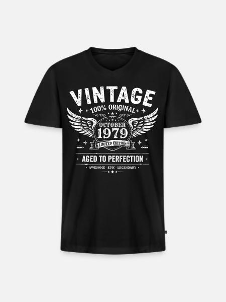 October 1979 | October 1979 Birthday Gift - Men's Premium Organic T-shirt with V-neck - black