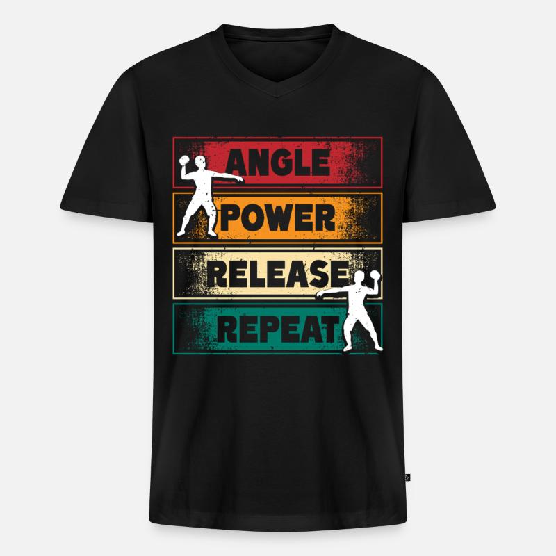 Kugelstoßen Kugelstoß Angle Power Release - Männer Premium Bio T-Shirt mit V-Ausschnitt - Schwarz