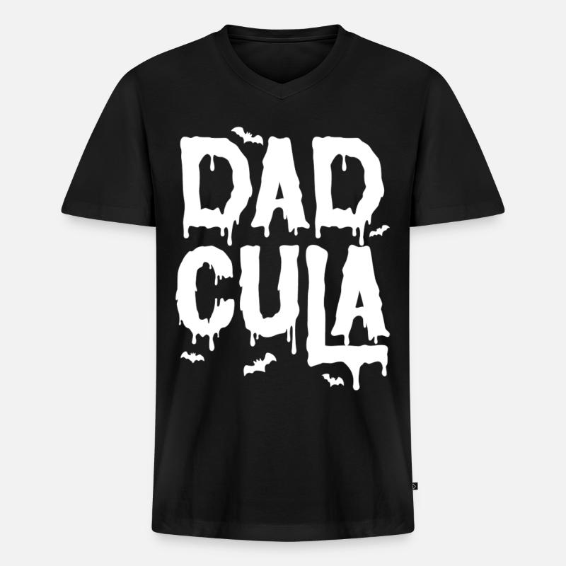 dadcula - Männer Premium Bio T-Shirt mit V-Ausschnitt - Schwarz