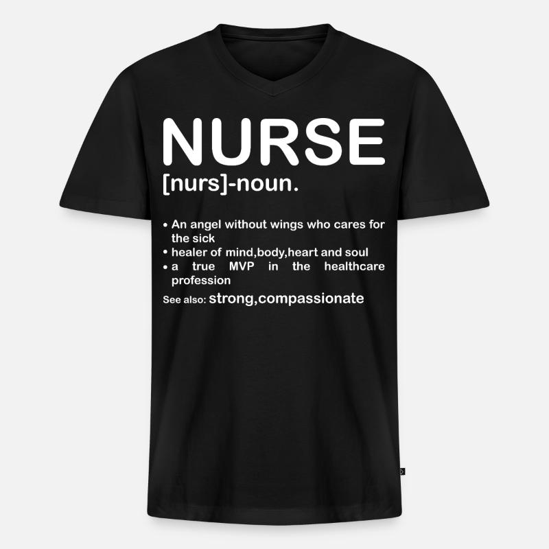 Krankenschwester - Männer Premium Bio T-Shirt mit V-Ausschnitt - Schwarz