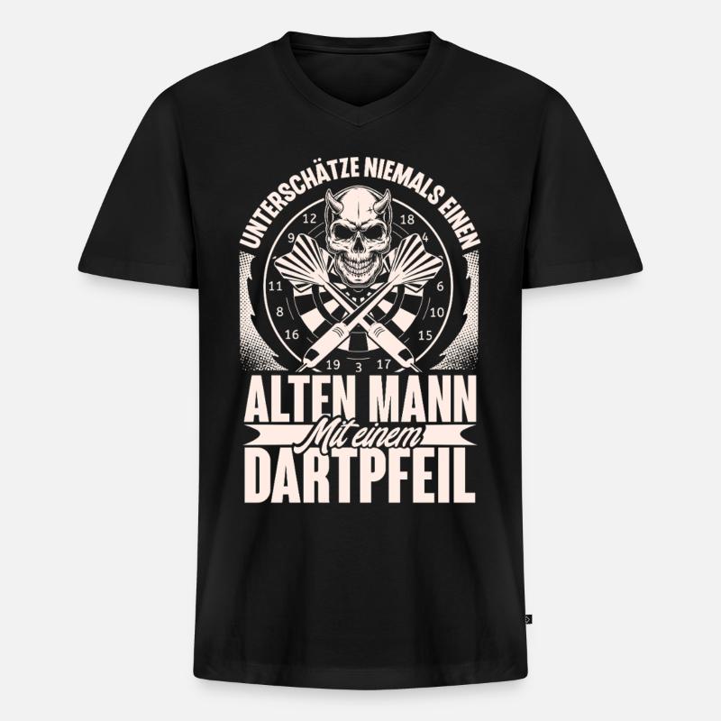 Darts - Männer Premium Bio T-Shirt mit V-Ausschnitt - Schwarz