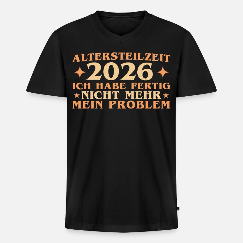 Altersteilzeit 2026 Arbeitskollege Frührente - Männer Premium Bio T-Shirt mit V-Ausschnitt - Schwarz