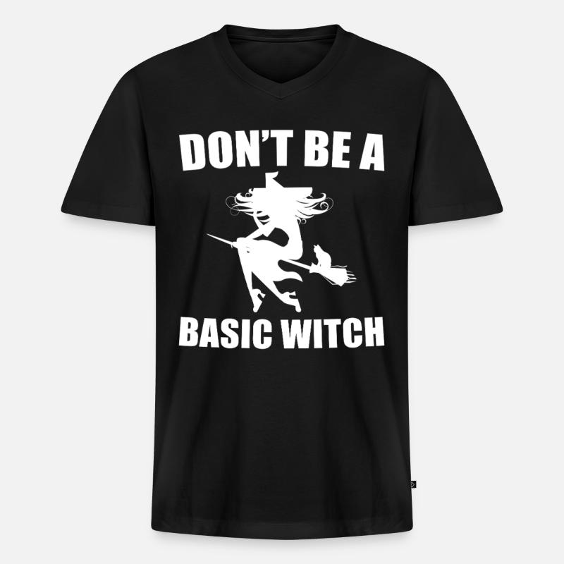 Don't Be A Basic Witch - Men's Premium Organic T-shirt with V-neck - black