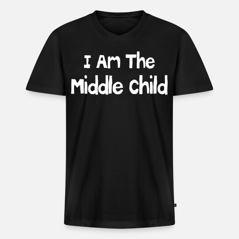 Ich bin das mittlere Kind - Männer Premium Bio T-Shirt mit V-Ausschnitt - Schwarz