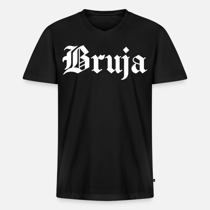 Bruja Hexe Halloween - Männer Premium Bio T-Shirt mit V-Ausschnitt - Schwarz