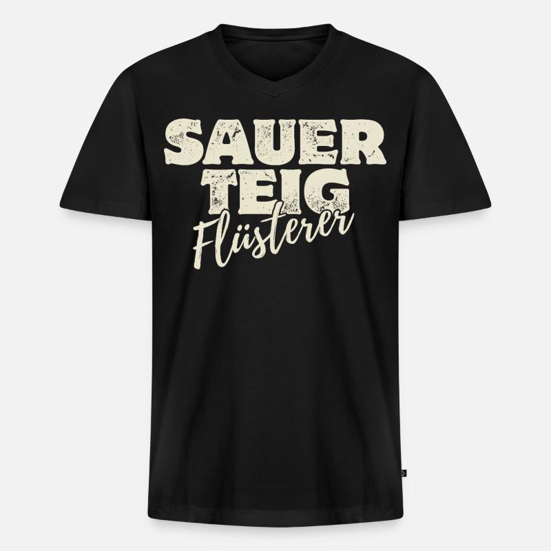 Sauerteig Flüsterer - Männer Premium Bio T-Shirt mit V-Ausschnitt - Schwarz