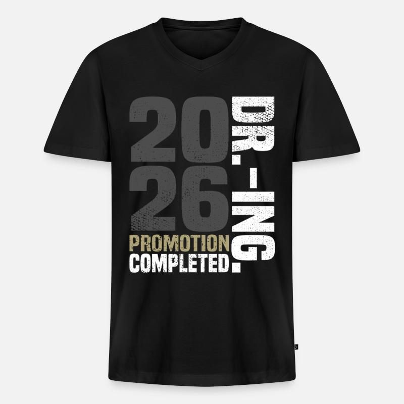 Dr. Ing. Promotion Completed - Männer Premium Bio T-Shirt mit V-Ausschnitt - Schwarz