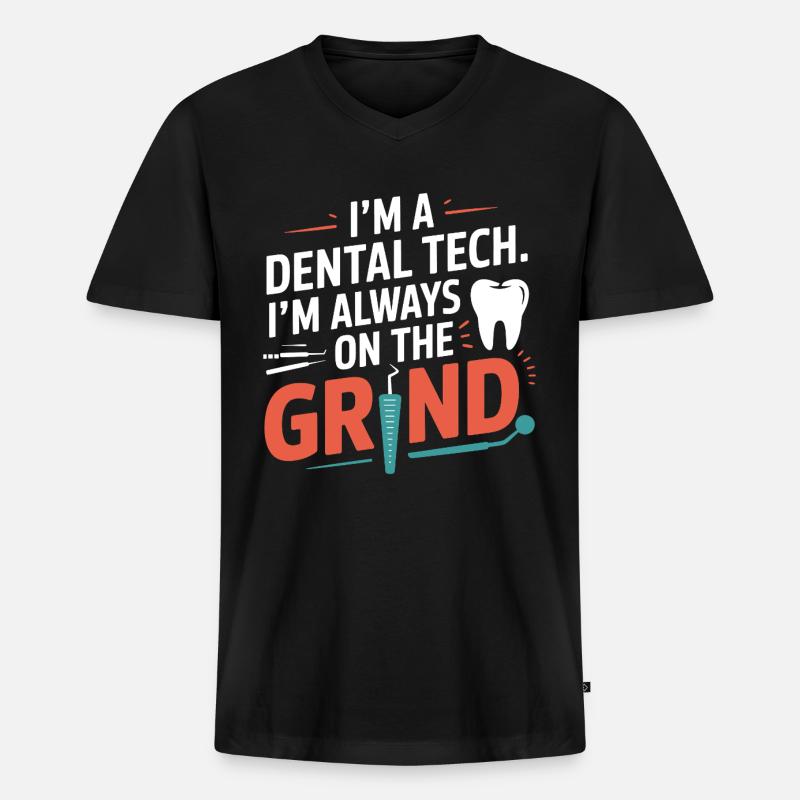 Dentalkeramik-Maltechnik - Männer Premium Bio T-Shirt mit V-Ausschnitt - Schwarz