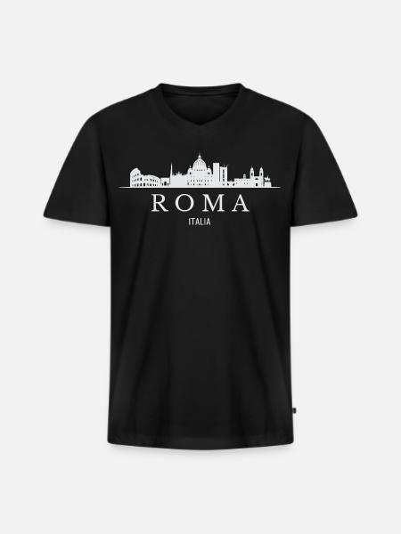 Rome skyline, I love Rome - Men's Premium Organic T-shirt with V-neck - black