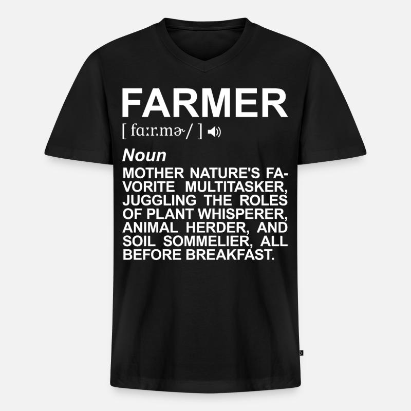 Bauer Begriffserklärung - Männer Premium Bio T-Shirt mit V-Ausschnitt - Schwarz