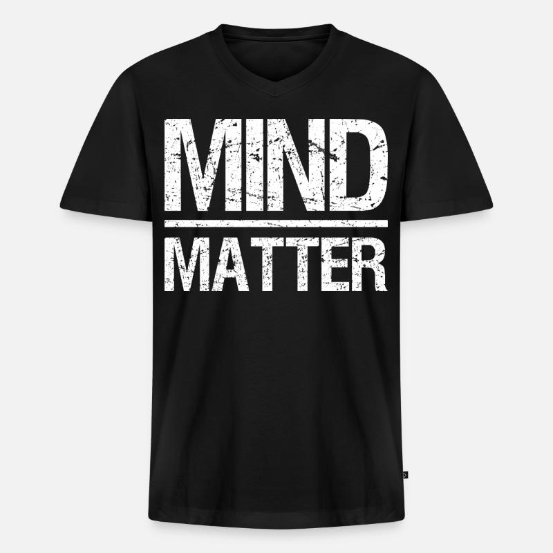 Mind over Matter Motivational - Männer Premium Bio T-Shirt mit V-Ausschnitt - Schwarz