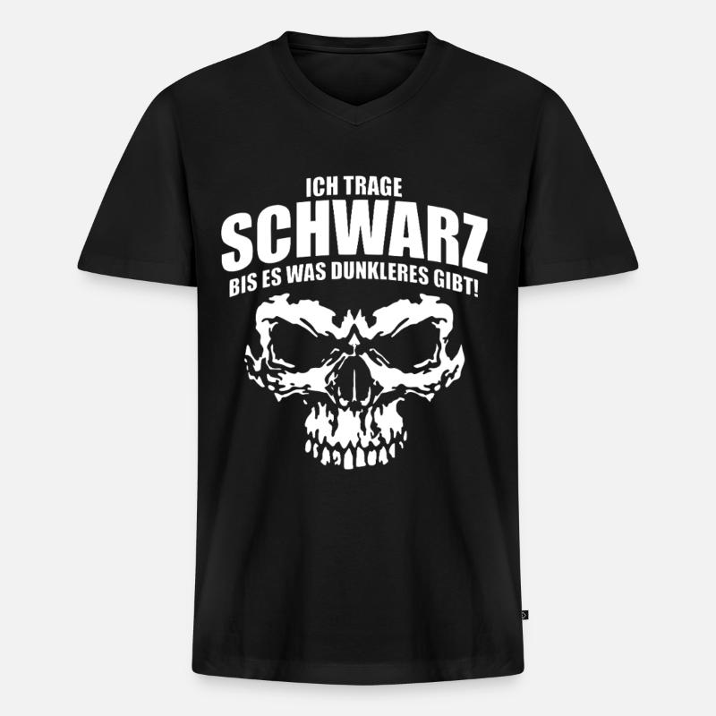 Schwarz Bis Dunkleres Schädel  - Männer Premium Bio T-Shirt mit V-Ausschnitt - Schwarz
