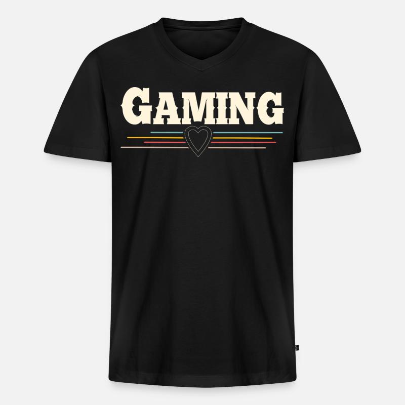 Gaming - Männer Premium Bio T-Shirt mit V-Ausschnitt - Schwarz