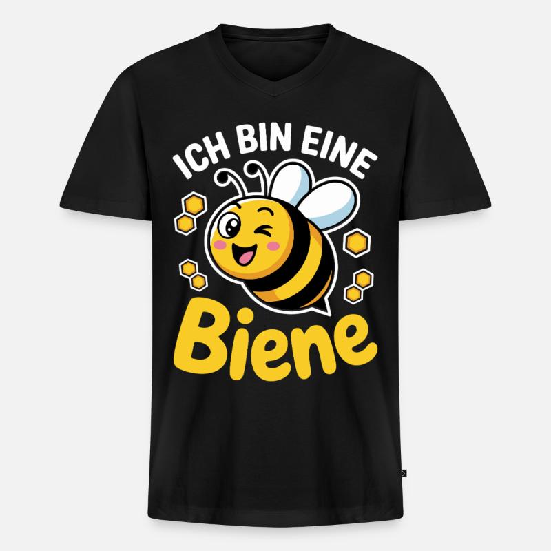Ich Bin Eine Biene Faschingskostüm - Männer Premium Bio T-Shirt mit V-Ausschnitt - Schwarz