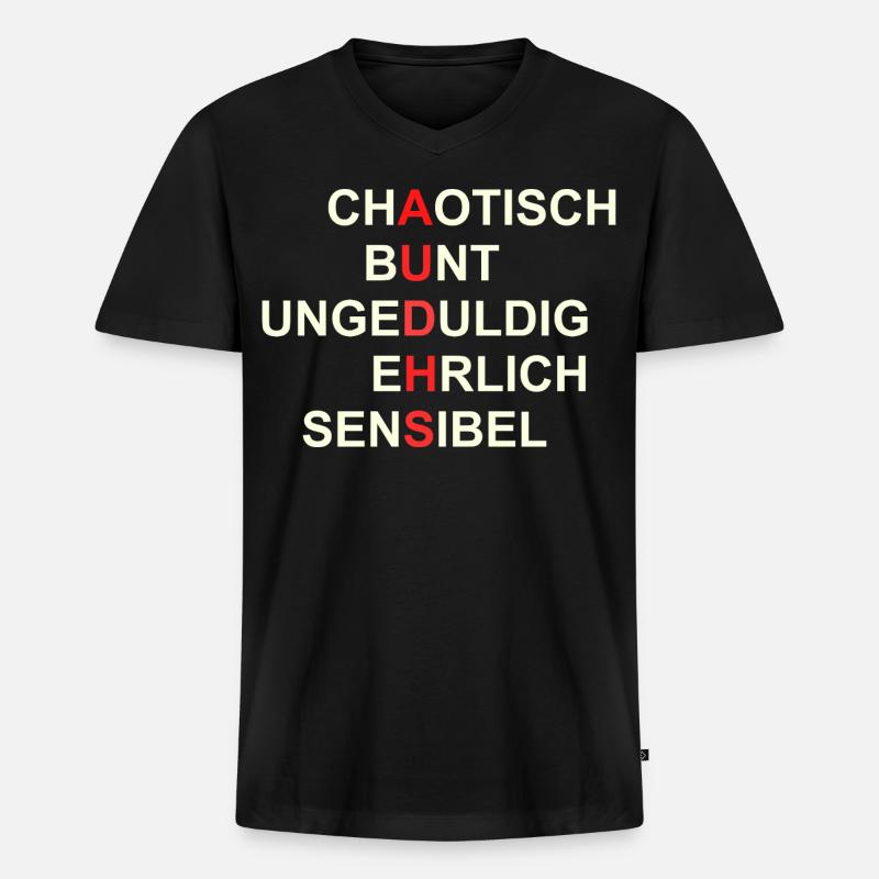 AUDHS  Sichtbar anders. Sichtbar ich. - Männer Premium Bio T-Shirt mit V-Ausschnitt - Schwarz