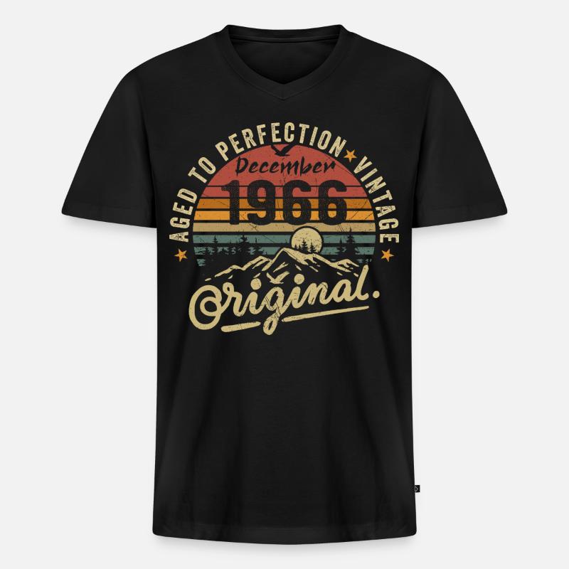 Legenden wurden im Dezember 1966 - Männer Premium Bio T-Shirt mit V-Ausschnitt - Schwarz