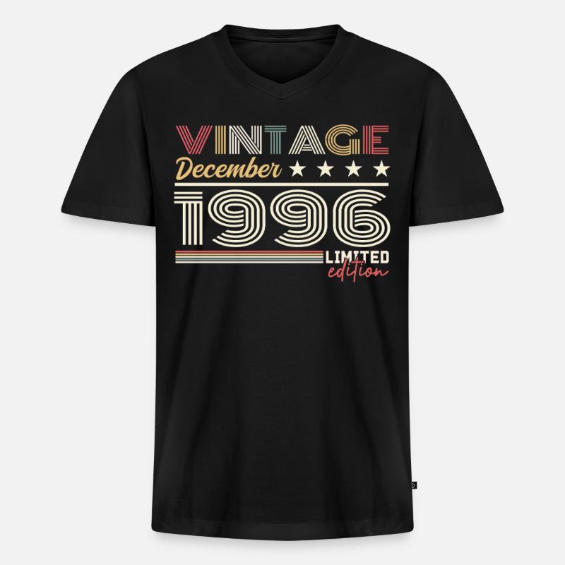 Geschenk Dezember 1996 - Männer Premium Bio T-Shirt mit V-Ausschnitt - Schwarz