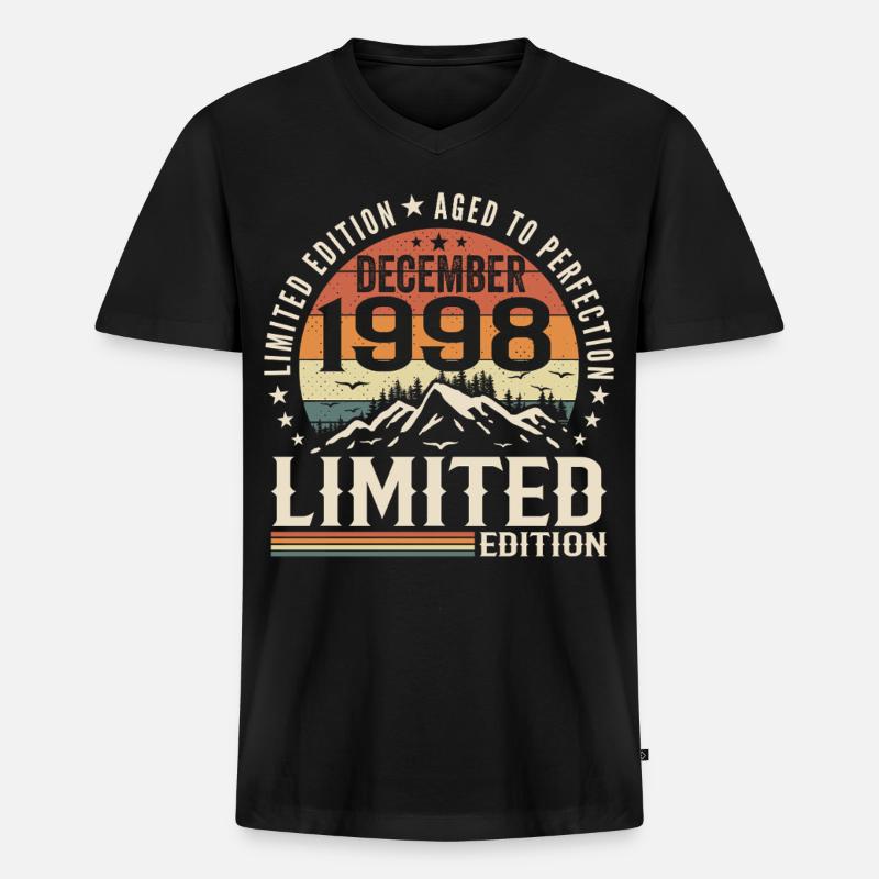Dezember 1998 - Männer Premium Bio T-Shirt mit V-Ausschnitt - Schwarz