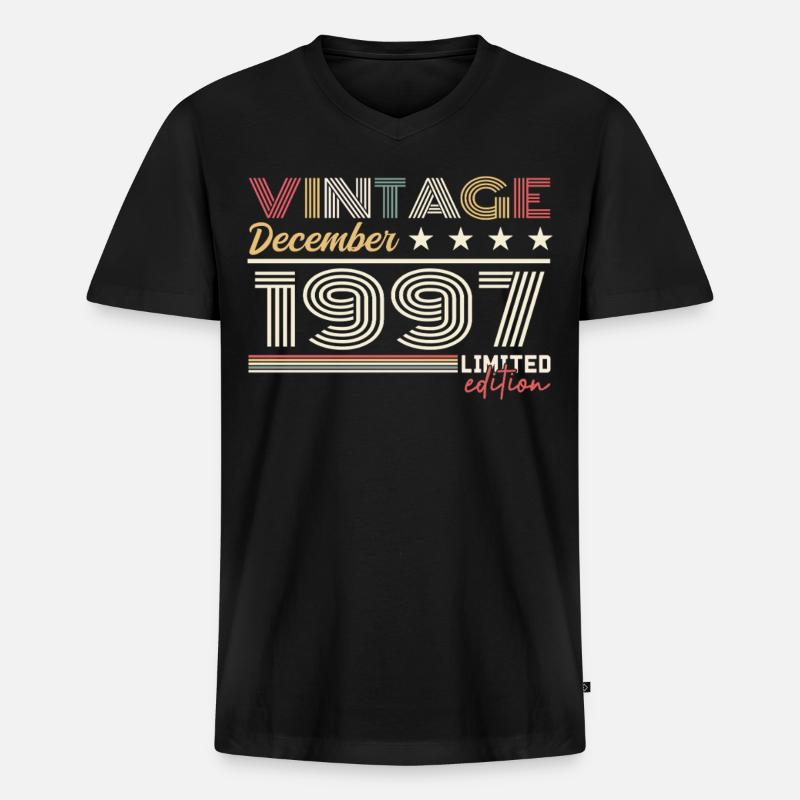 Geschenk Dezember 1997 - Männer Premium Bio T-Shirt mit V-Ausschnitt - Schwarz