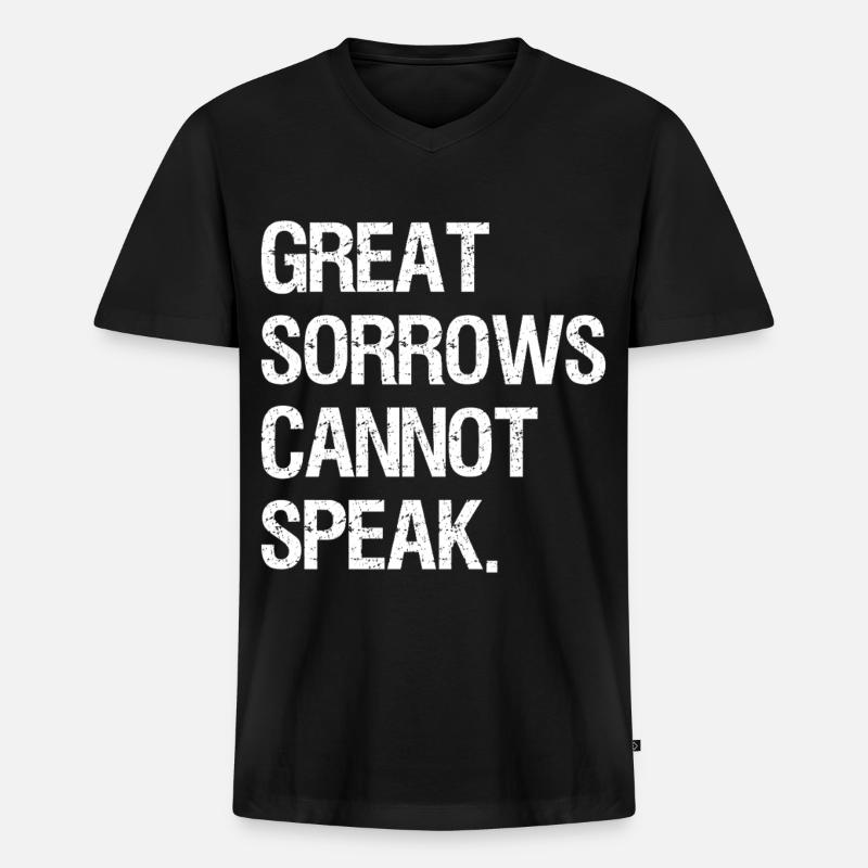 great sorrows cannot speak - Männer Premium Bio T-Shirt mit V-Ausschnitt - Schwarz