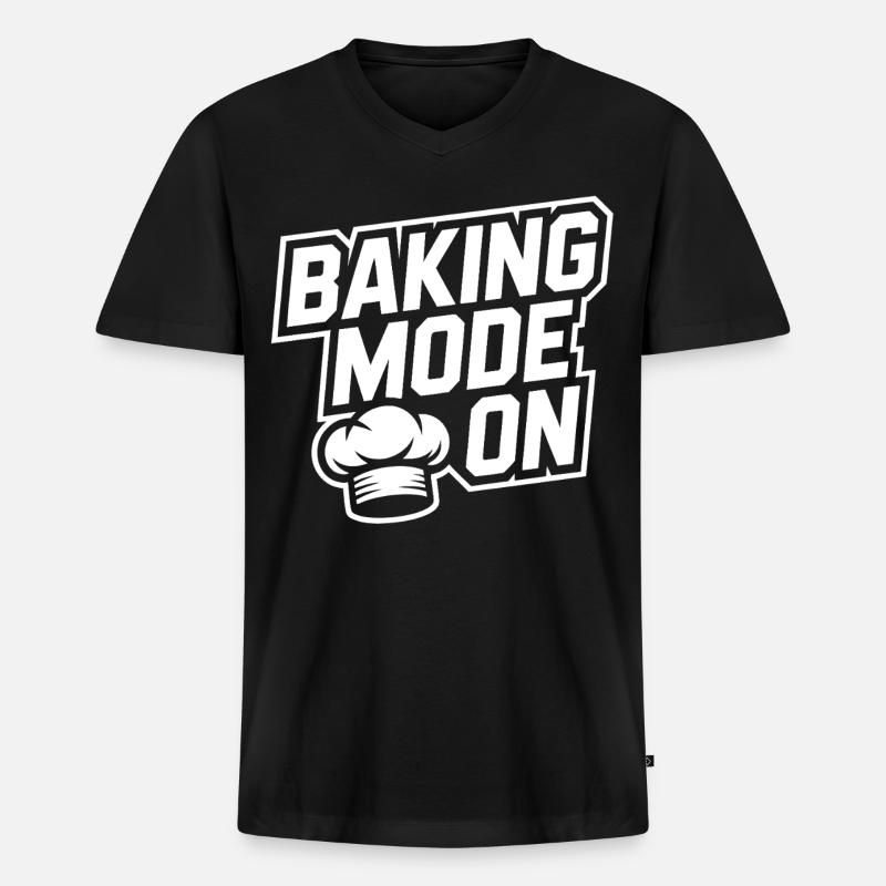 Backmodus An – Küchenhumor Design - Männer Premium Bio T-Shirt mit V-Ausschnitt - Schwarz