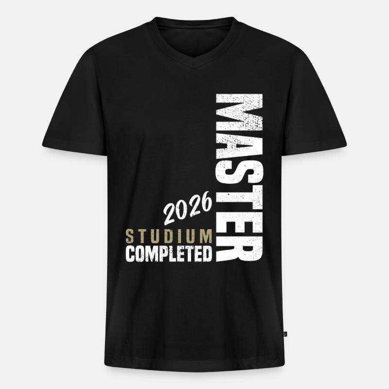 Master Studium Abschluss 2026 - Männer Premium Bio T-Shirt mit V-Ausschnitt - Schwarz