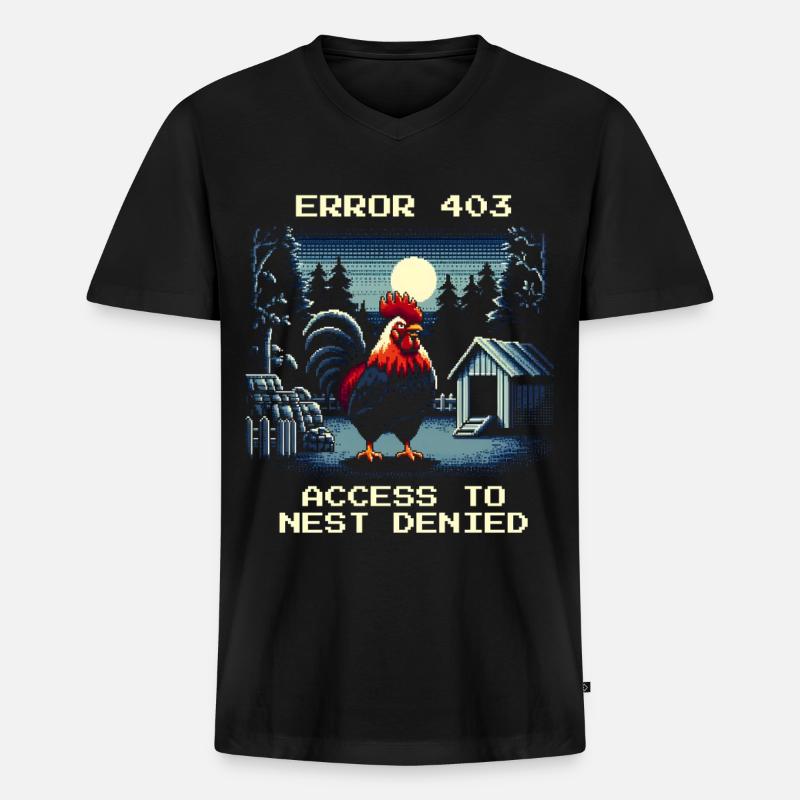 Zugang verweigert | Nest Error 403 - Männer Premium Bio T-Shirt mit V-Ausschnitt - Schwarz