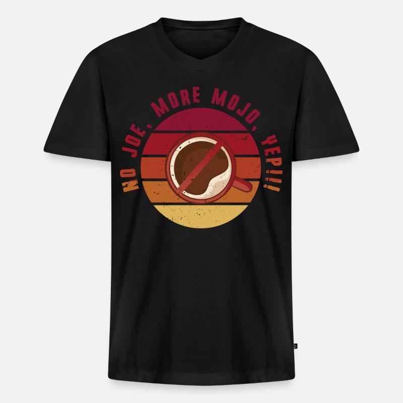 Kaffeeentzug Koffeinfrei Ex-Kaffeetrinker - Männer Premium Bio T-Shirt mit V-Ausschnitt - Schwarz