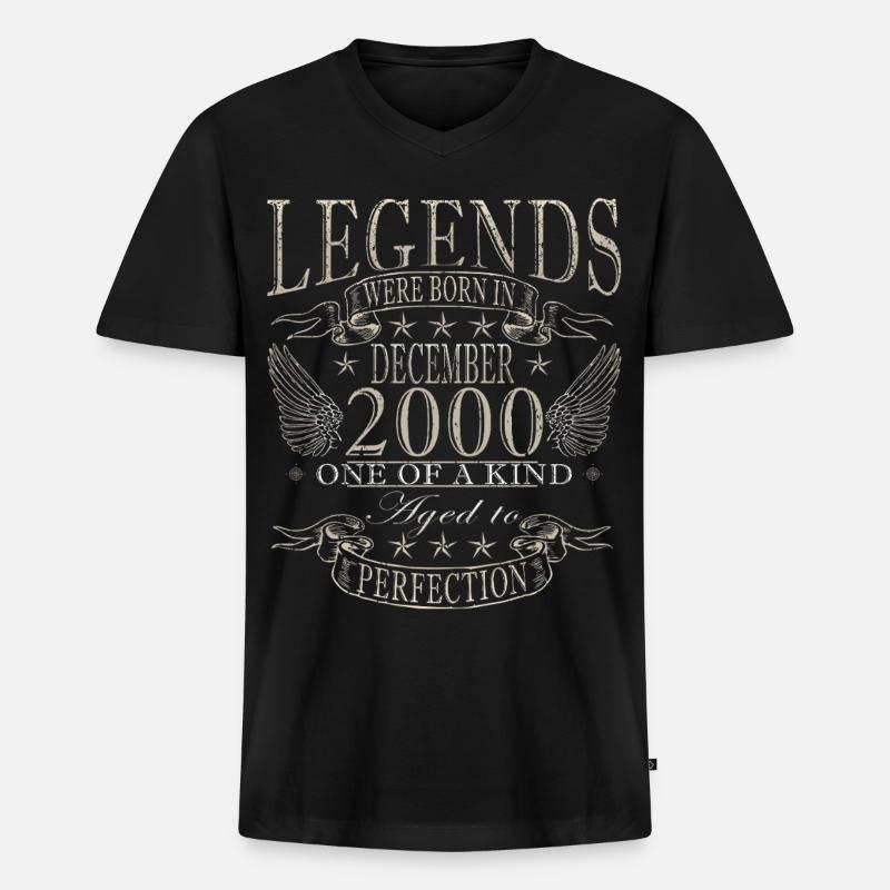 Dezember 2000 Dezember Jubiläum Dezember 2000 - Männer Premium Bio T-Shirt mit V-Ausschnitt - Schwarz