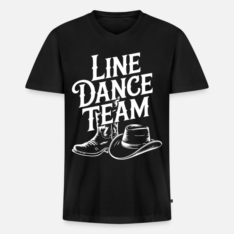 Line Dance Team Boots Hat - Männer Premium Bio T-Shirt mit V-Ausschnitt - Schwarz