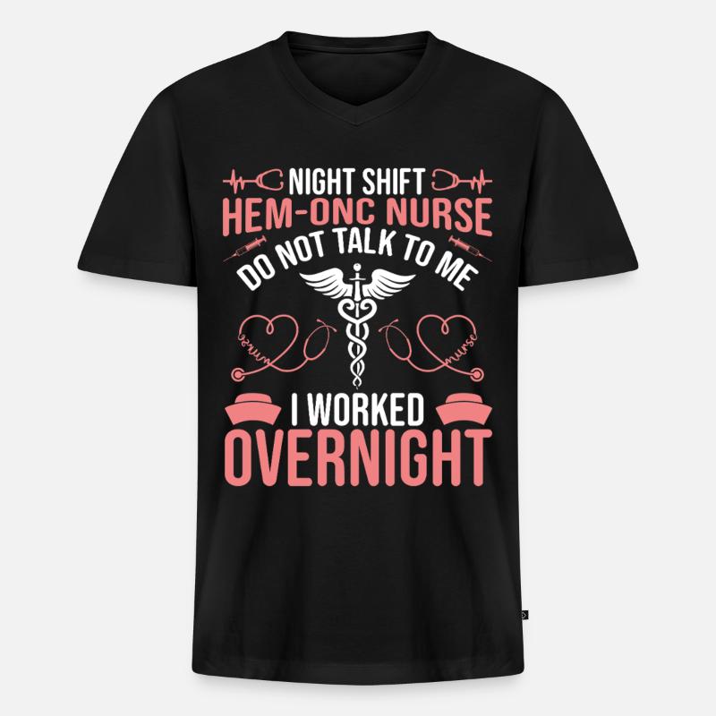 Hem/Onc Krankenschwester Ehemann Hämatologie Krankenschwester - Männer Premium Bio T-Shirt mit V-Ausschnitt - Schwarz