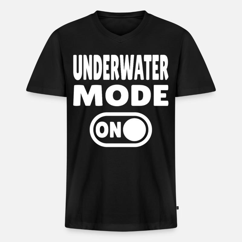 Underwater Mode ON  - Männer Premium Bio T-Shirt mit V-Ausschnitt - Schwarz