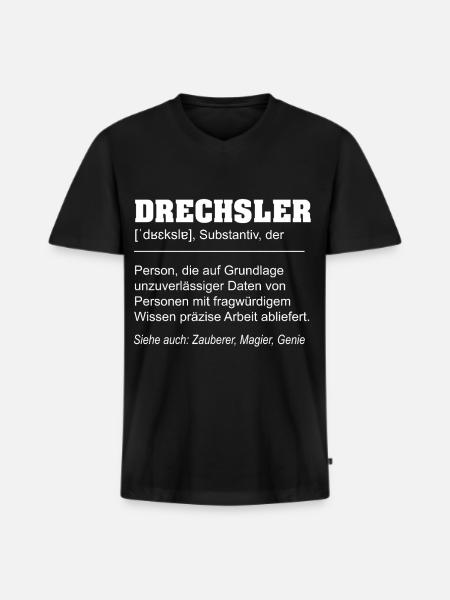 Definition Woodturner Funny - Men's Premium Organic T-shirt with V-neck - black