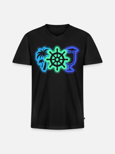 Croiseurs croisières - T-shirt encolure en V Premium bio Homme - noir