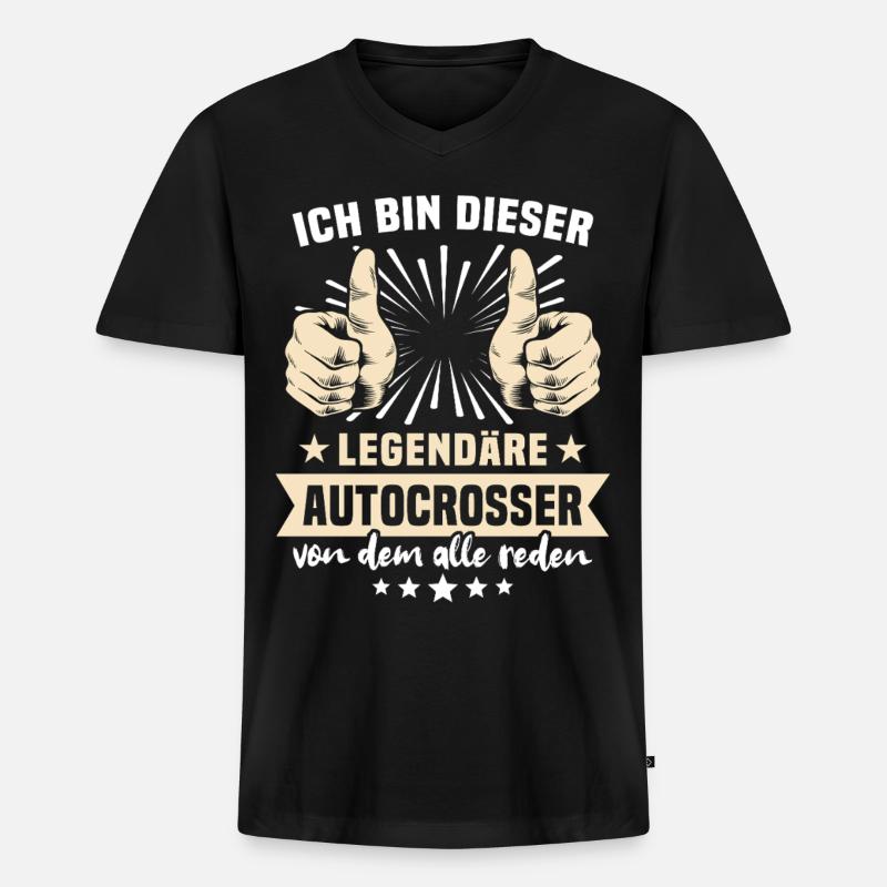 Autocrosser Sprüche - Männer Premium Bio T-Shirt mit V-Ausschnitt - Schwarz