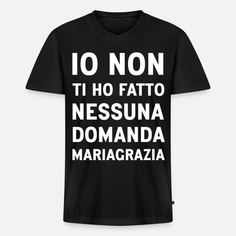 Mariagrazia (Schwarze Version) - Männer Premium Bio T-Shirt mit V-Ausschnitt - Schwarz