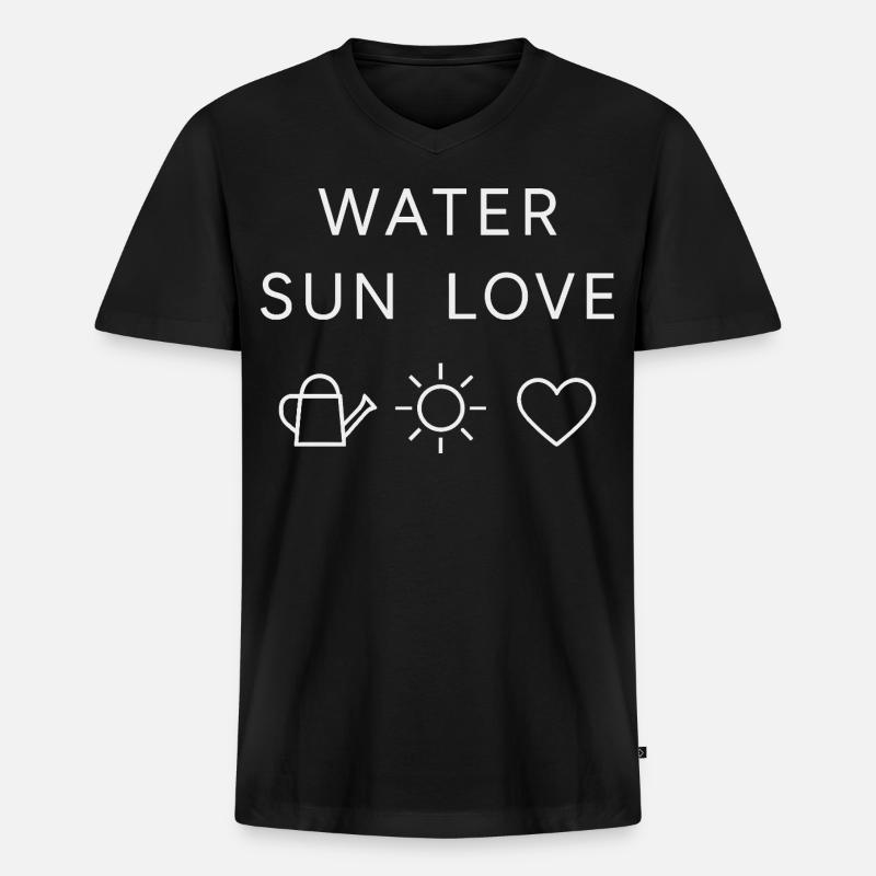 Wasser Sonne Liebe Statement - Männer Premium Bio T-Shirt mit V-Ausschnitt - Schwarz