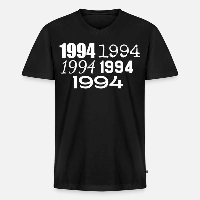 1994 - Männer Premium Bio T-Shirt mit V-Ausschnitt - Schwarz
