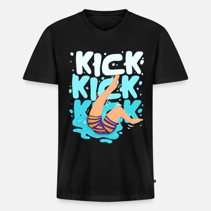 Schwimmlehrer - Männer Premium Bio T-Shirt mit V-Ausschnitt - Schwarz