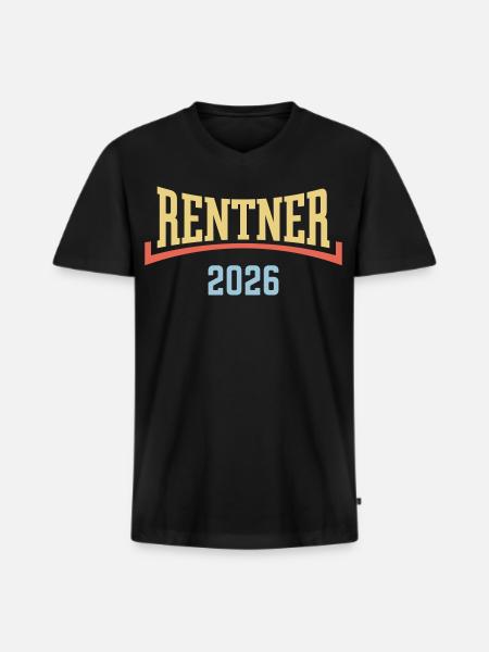 Retirees 2026 (Pension/Retirement/Concave/3C) - Men's Premium Organic T-shirt with V-neck - black