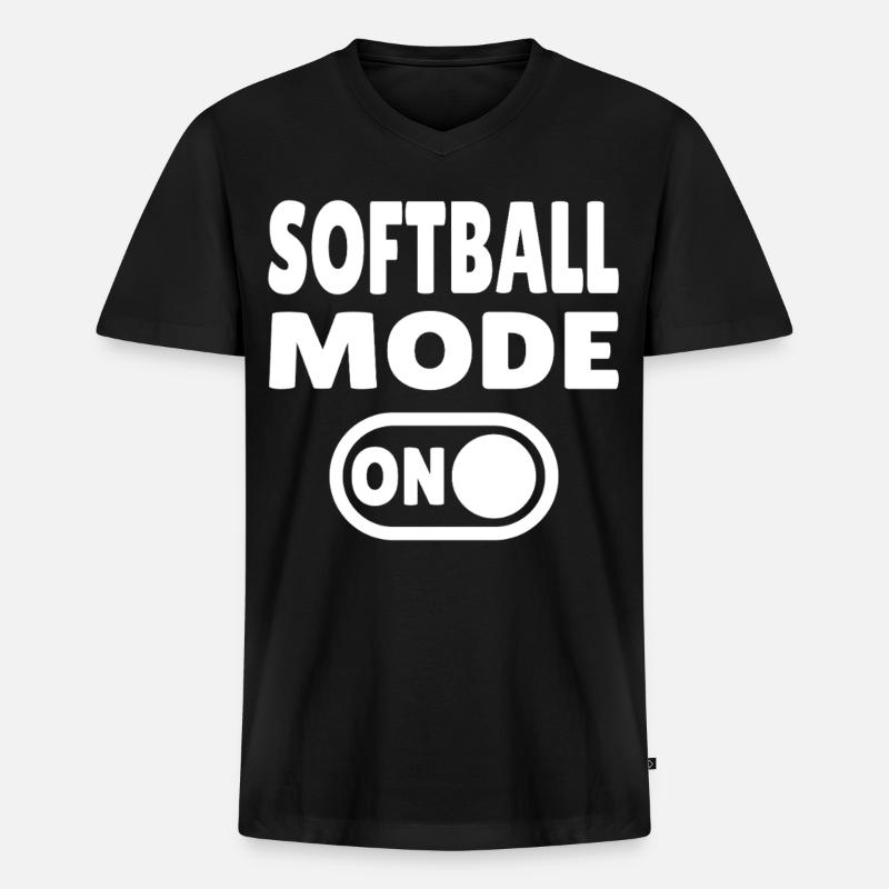Softball Mode ON - Männer Premium Bio T-Shirt mit V-Ausschnitt - Schwarz