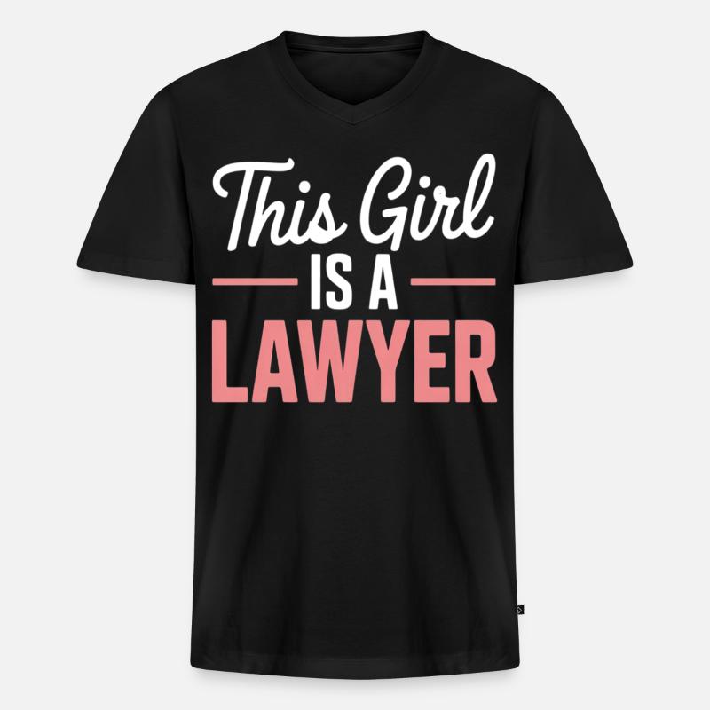 Dieses Mädchen Ist Eine Anwältin - Männer Premium Bio T-Shirt mit V-Ausschnitt - Schwarz