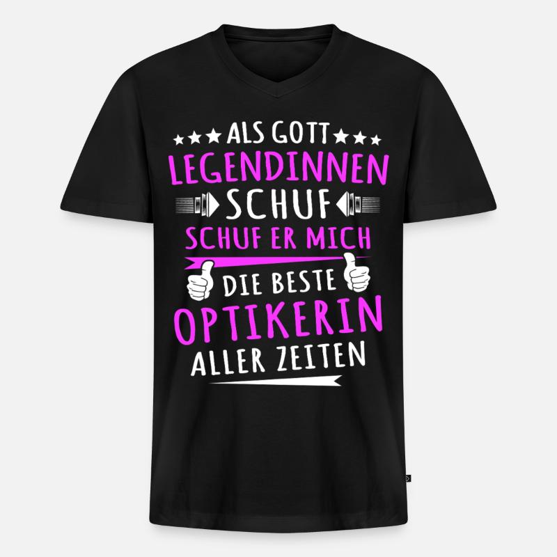Optikerin Sprüche - Männer Premium Bio T-Shirt mit V-Ausschnitt - Schwarz