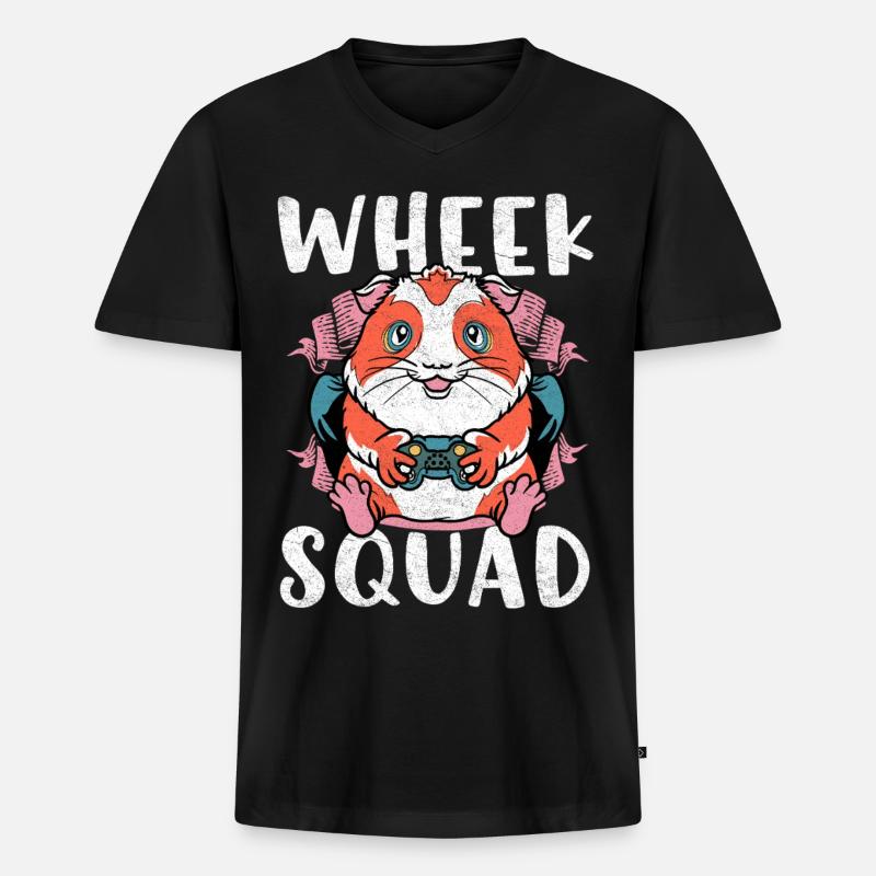 Woche Squad Hamster Gaming - Männer Premium Bio T-Shirt mit V-Ausschnitt - Schwarz