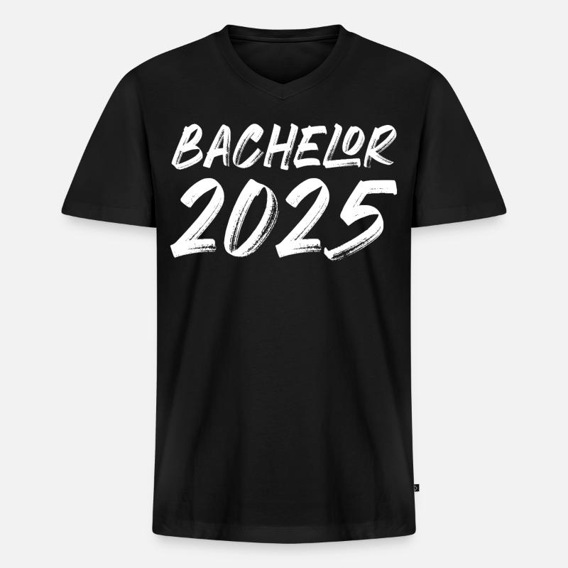 Bachelor 2026 - Männer Premium Bio T-Shirt mit V-Ausschnitt - Schwarz